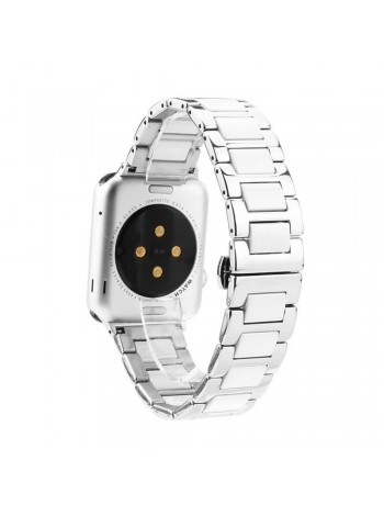 Ремешок для Apple Watch 42/44мм металлический клипса Серебрянный