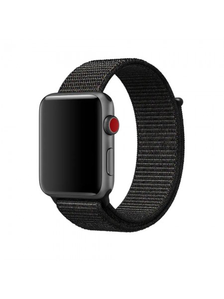 Ремешок для Apple Watch 38/40мм size M плетеный (без застежки) Черный