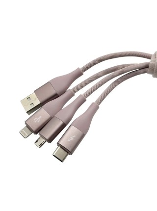 Кабель SOLOVE 3 in 1 USB Lightning/Micro/Type-C 120см DW2 Pink