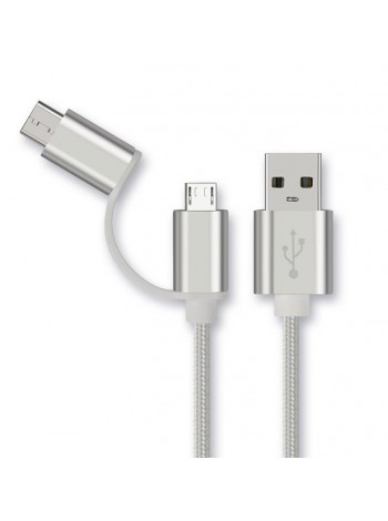 Кабель Xiaomi Micro USB/Type-C 0.3м White