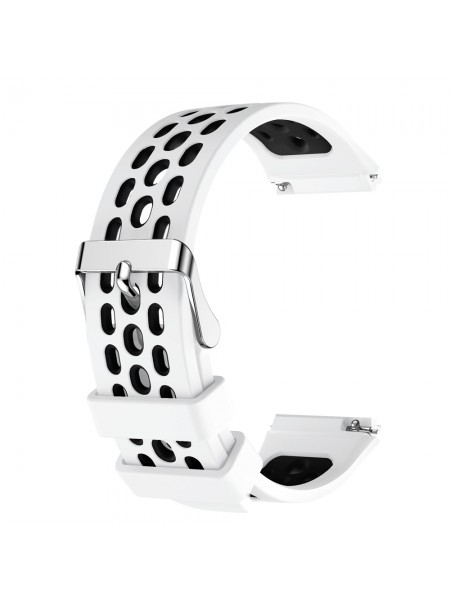 Ремешок для часов 22мм Nike силиконовый Бело-черный