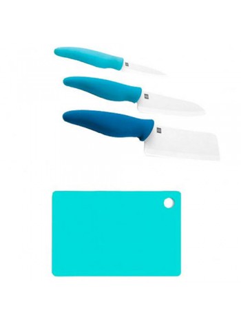 Набор ножей с разделочной доской  Xiaomi Ceramic Knife Cutting Board Set 4in1 (Уцененный)