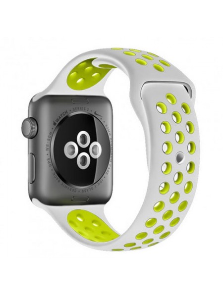 Ремешок для Apple Watch 38/40мм Nike силиконовый Серый/салатовый