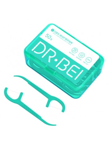 Зубная нить Xiaomi Dr.Bei Dental Floss Pick 50pcs/box FS50 Green