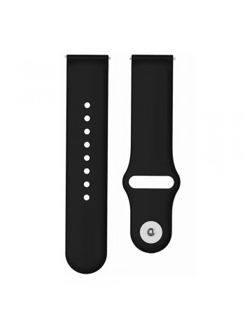 Ремешок для часов 22мм силиконовый кнопка Черный