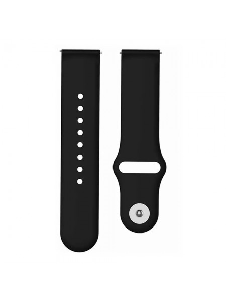 Ремешок для часов 22мм силиконовый кнопка Черный
