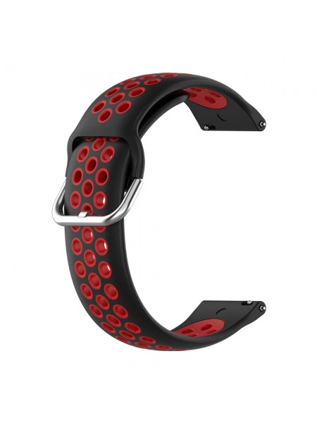 Ремешок для часов 22мм Nike силиконовый Черно-красный