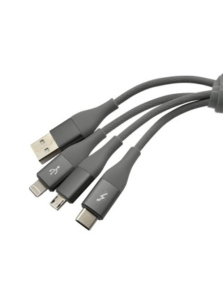 Кабель SOLOVE 3 in 1 USB Lightning/Micro/Type-C 120см DW2 Dark Grey