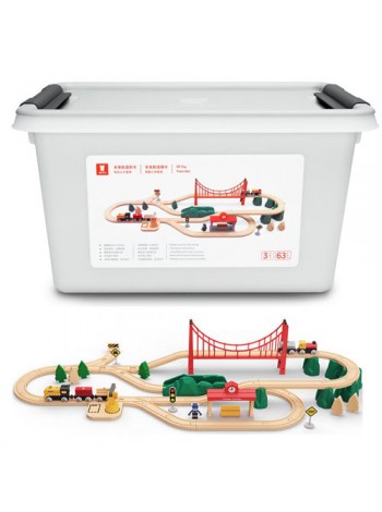 Игрушка-конструктор Xiaomi Track Building Block Electric Train Set Железная дорога деревянная