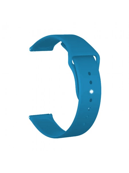 Ремешок для часов 20мм силиконовый кнопка Голубой